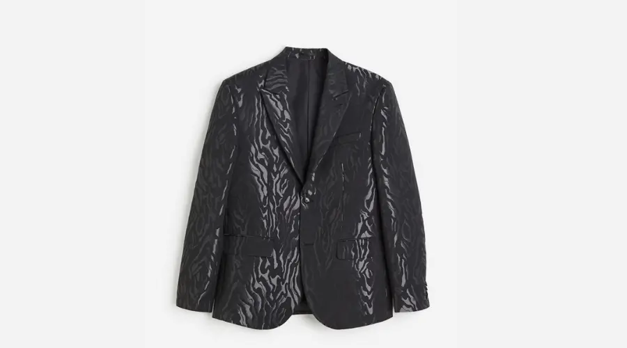 Regular Fit Jacquard-Weave Jacket
