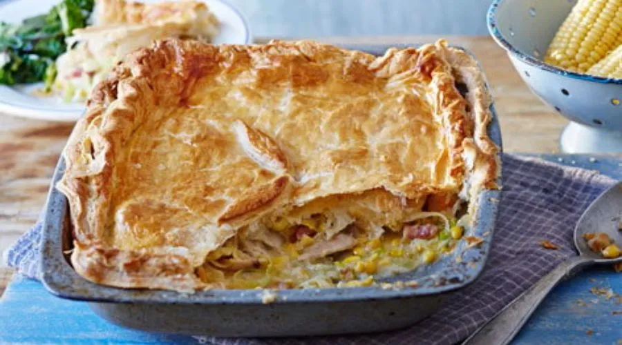 Chicken and Sweetcorn Potato-Topped Pie