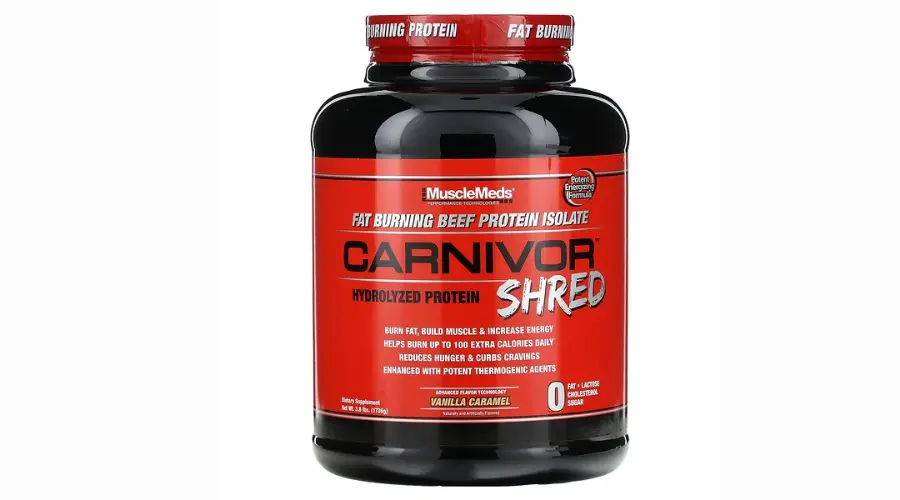 MuscleMeds, carnivor shred, Hydrolyzed protein, Vanilla caramel, 3.8 lbs (1,736 g) | Nowandlive