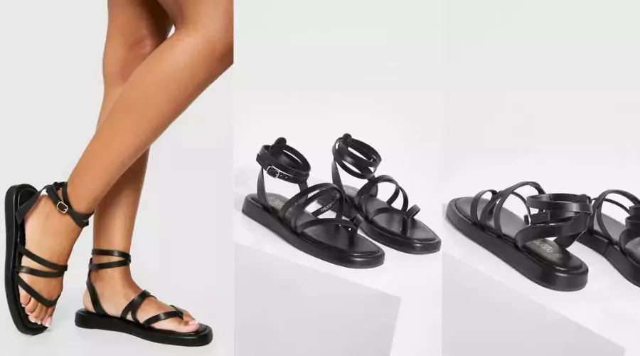Boohoo Wide Fit Strappy Chunky Sandals