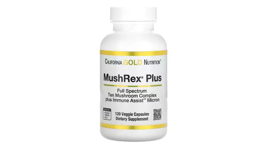MushRex Plus, Full-Spectrum Mushroom Complex, Certified Organic, Immune Assist Micron, 120 Plantcaps