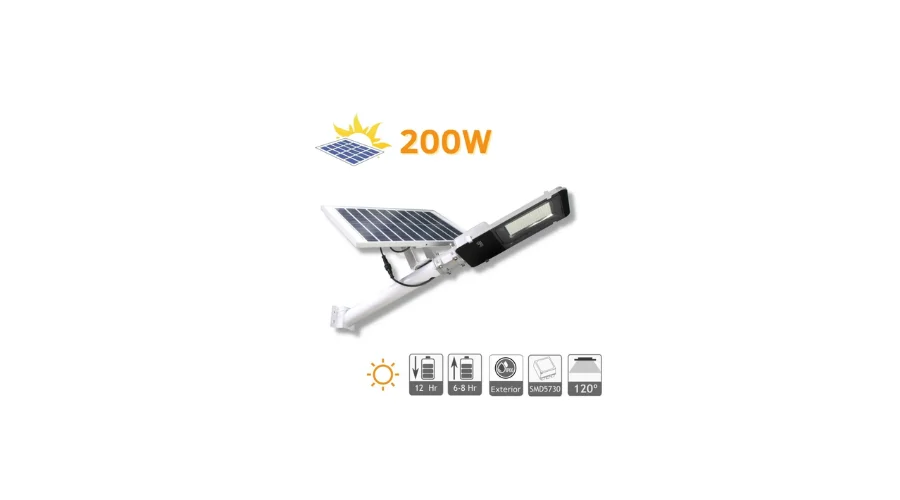 Farola LED 200W Solar Exterior IP65 Panel
