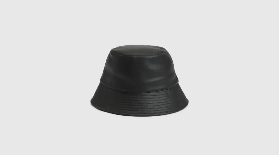 Faux-leather bucket hat