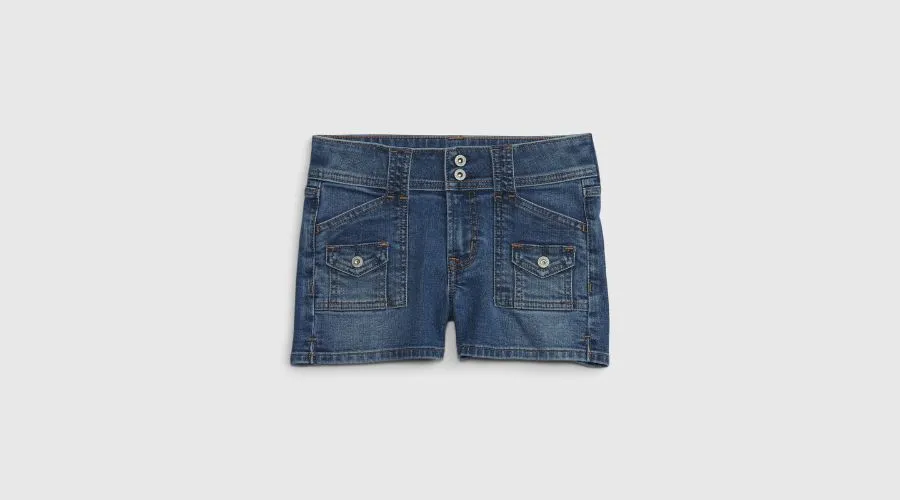 Kids Low Risе Y2K Shortiе Shorts with Washwеll