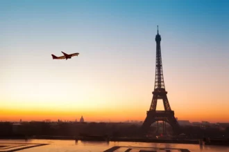 Paris to New York flight