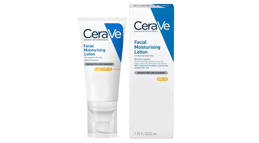 CeraVE AM Facial Moisturising Lotion SPF30 With Ceramides For Normal To Dry Skin 52ml
