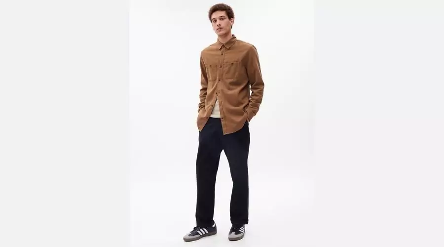 100% Organic cotton midweight flannel shirt - chino rust