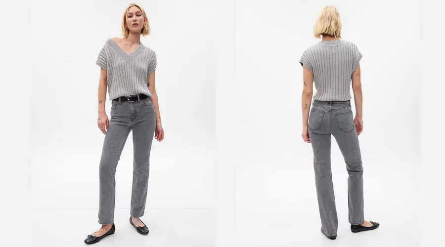 90s Straight jeans with Washwell - Grey | Nowandlive