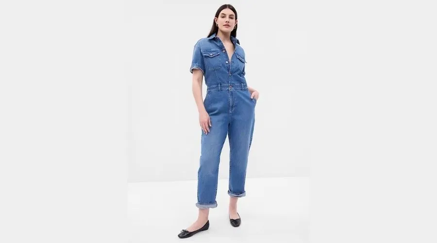 Denim Jumpsuit With Washwell