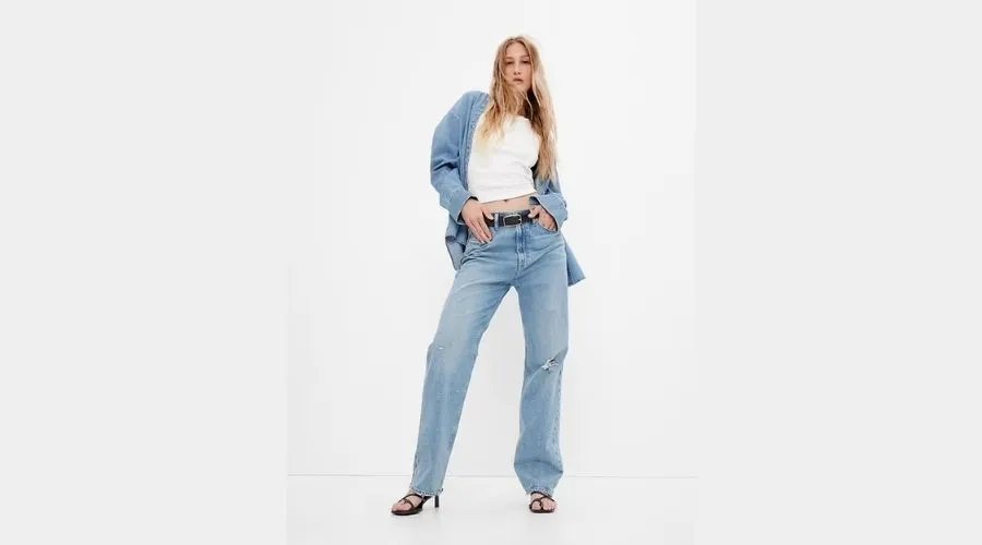High rise organic cotton '90s loose jeans with washwell 