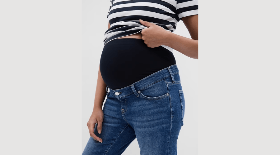 Maternity True Waistband Full Panel Vintage Slim Jeans With Washwell