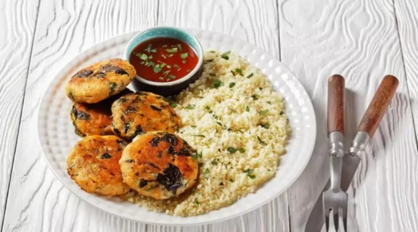 Fish cakes and rice