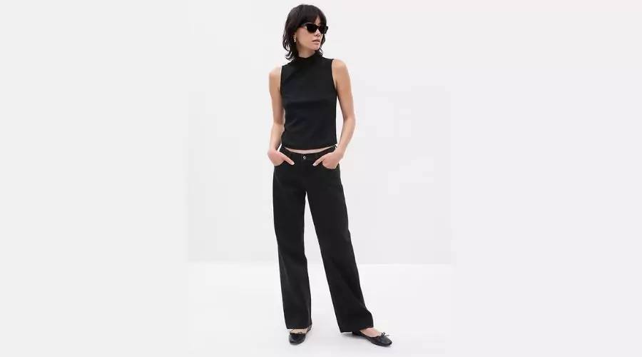 Low Rise Stride Wide-Leg Jeans with Washwell​