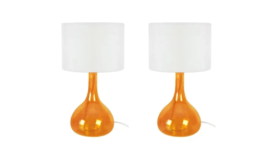 Carafe Boules-LT2 - round orange and white glass bedside lamp