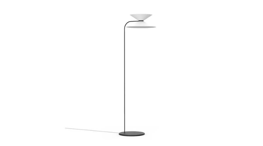 Yoyo arc white/black floor lamp, H 165 cm, GX53 2xMAX42W LUMICOM