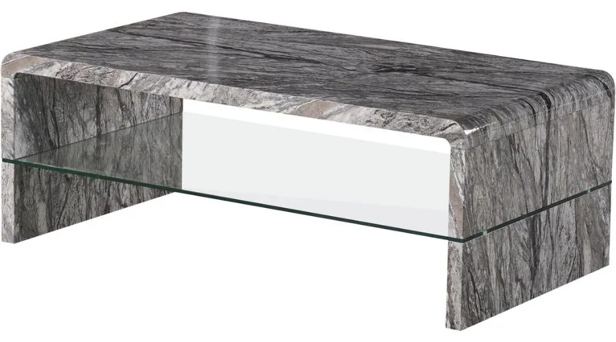 High Gloss Marble Effect Coffee Table