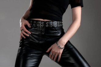 Black leather Jeans