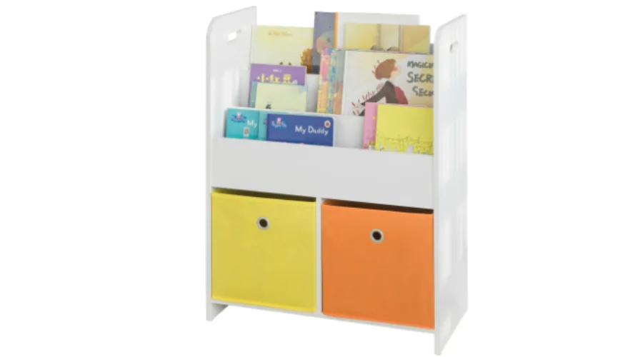 Children Kids Bookcase with Fabric Drawers