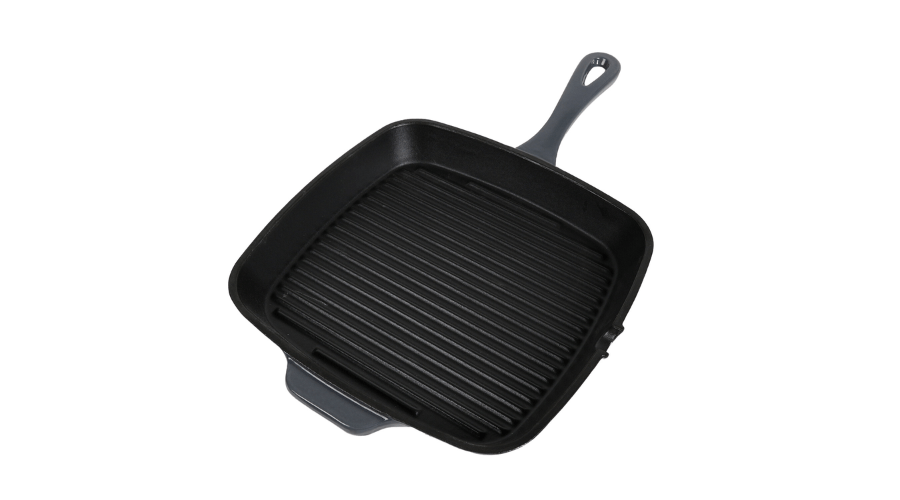 Square Grill Pan with Helper Handle - Black