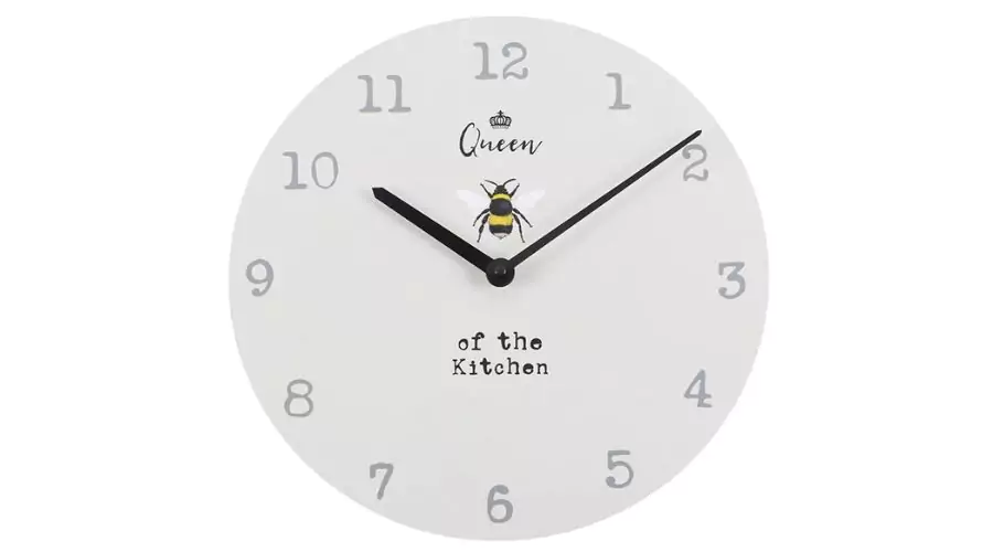 Queen of The Kitchen Wall Clock - white