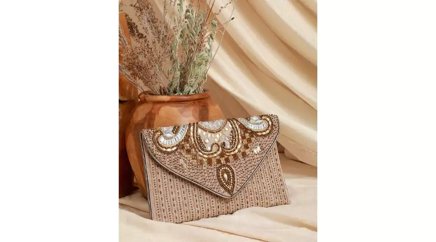 Constantinople Gold Beaded Clutch