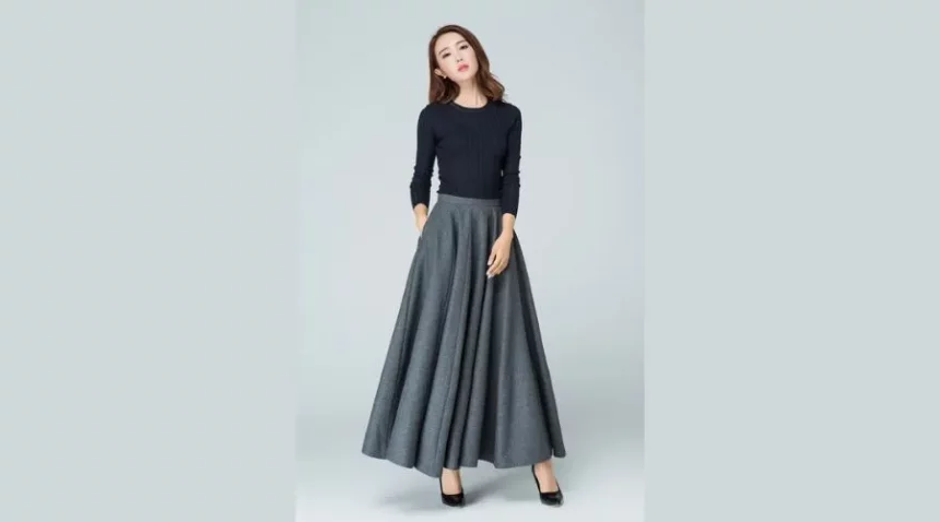 Pleated maxi skirt