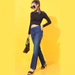 Bootcut denim jeans for women