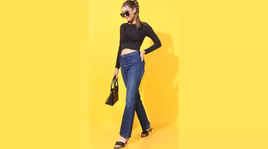 Bootcut denim jeans for women