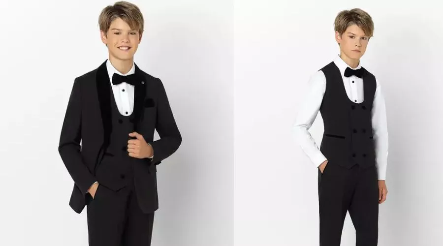 Roco Valentino - 5 Piece Black Velvet Tuxedo Prom Suit